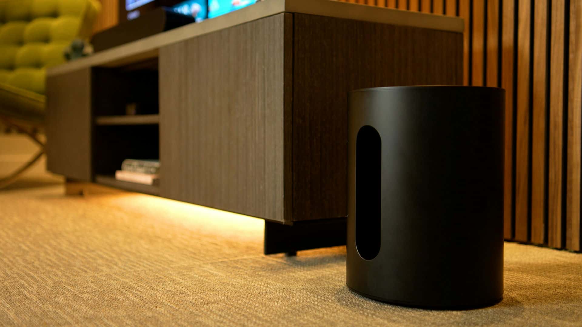 Sonos Sub Mini in a modern living room – AV Atelier Baghdad